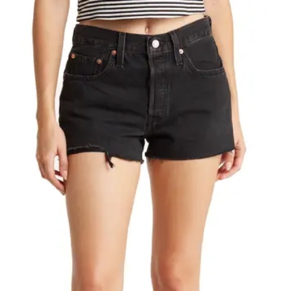 Levi's Black High Rise Distressed Denim
Shorts NWT Size 10/30 - Picture 1 of 10